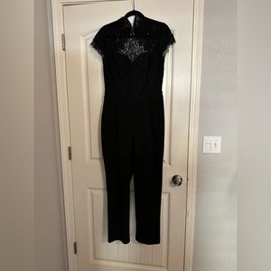Express Black Lace-Top Jumpsuit